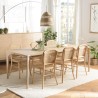 MAXENCE Rectangular Dining Table 220x100cm Natural with Solid Oak Legs