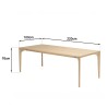Table à manger MAXENCE 220x100cm naturelle