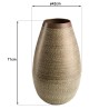 HONORE Aluminium Vase L40cm H70cm - Aged Green with Floral Arabesque Patterns