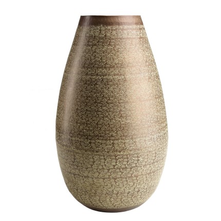 Vase alu HONORE 40cmx70cm vert vieilli motifs arabesques