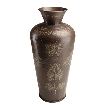 HONORE Aluminium Vase L40cm H85cm Dark Copper