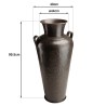 HONORE Aluminium Vase with Handles - L45cm H1m - Antique Black Copper