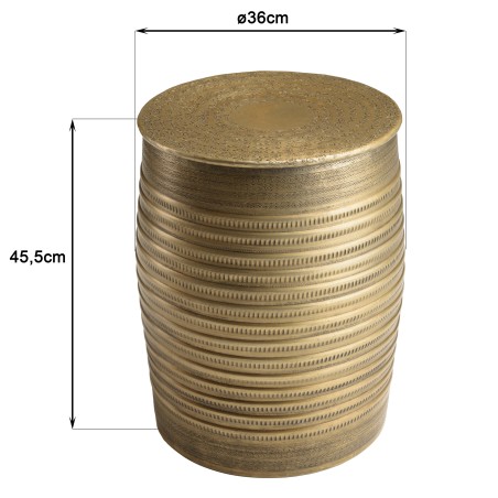 HONORE Aluminium Side Table - Dark Brass Color | L33cm H45cm