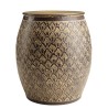 HONORE Aluminium Side Table L40cm H45cm Antique Brown with Gold Patterns