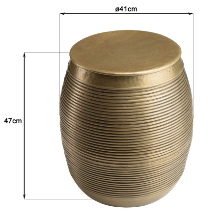 HONORE Aluminium Side Table L40cm H45cm Dark Brass Color