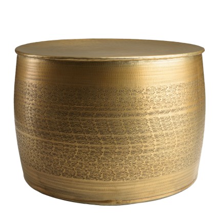 Table basse alu HONORE 60x60cm laiton motifs arabesques