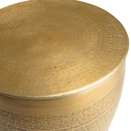 Table basse alu HONORE 60x60cm laiton motifs arabesques