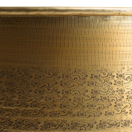 Table basse alu HONORE 60x60cm laiton motifs arabesques