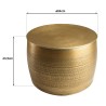 Table basse alu HONORE 60x60cm laiton motifs arabesques