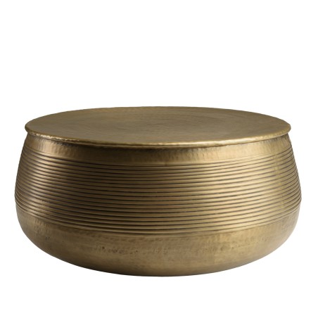 Table basse ronde alu 70x70cm laiton foncé