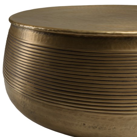 Table basse ronde alu 70x70cm laiton foncé