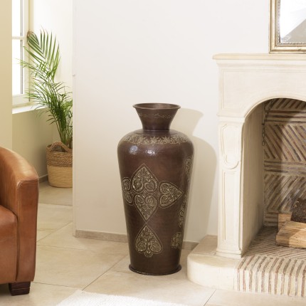 HONORE Aluminium Vase L40cm H85cm Dark Copper