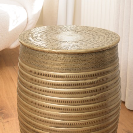 HONORE Aluminium Side Table - Dark Brass Color | L33cm H45cm