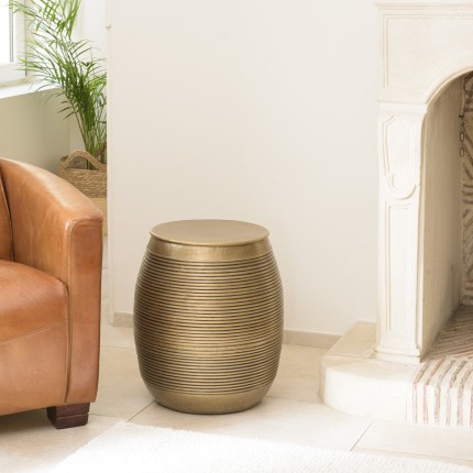 HONORE Aluminium Side Table L40cm H45cm Dark Brass Color