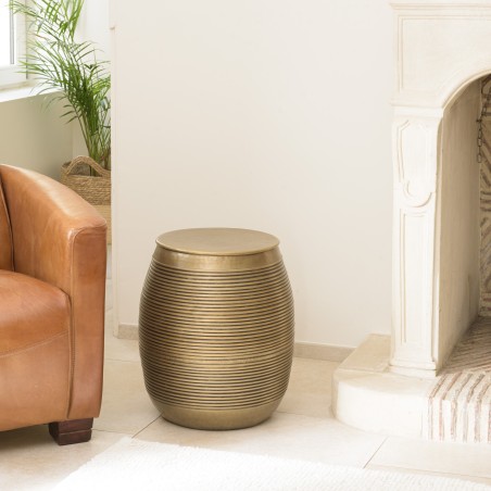 HONORE Aluminium Side Table L40cm H45cm Dark Brass Color