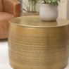 Table basse alu HONORE 60x60cm laiton motifs arabesques