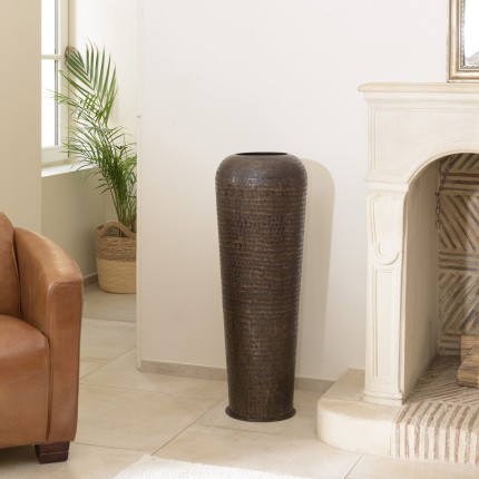 Vase alu HONORE 30cmx85cm cuivre noir antique