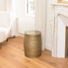 Table d'appoint HONORE alu laiton foncé L33cm H45cm