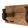 SIXTINE - Brown Wall Coat Rack 3 Hooks Recycled Teak and Metal