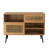 CHARLIE Low Brown Sideboard with 3 Compartments and 2 Doors