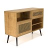 CHARLIE Low Brown Sideboard with 3 Compartments and 2 Doors
