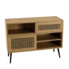 Buffet bas marron CHARLIE 3 niches 2 portes