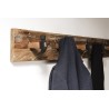 Portemanteau mural SIXTINE marron teck recyclé et métal