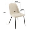 TOM - Set of 2 Ecru Fabric Chairs