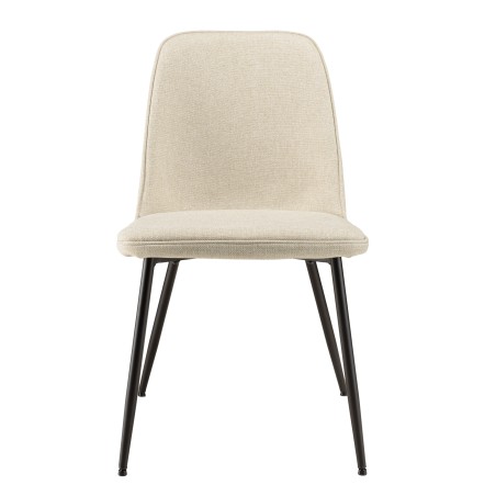 Lot de 2 chaises TOM tissu écru dossier droit
