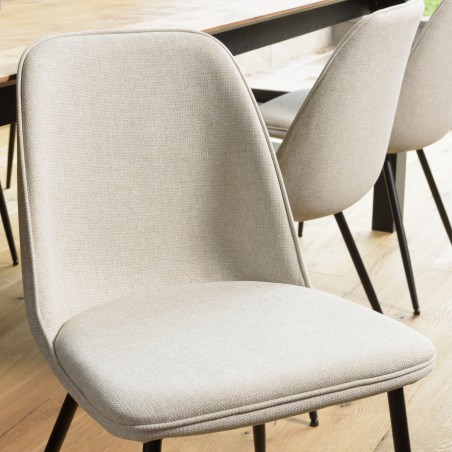 TOM - Set of 2 Ecru Fabric Chairs
