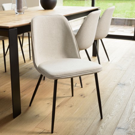 TOM - Set of 2 Ecru Fabric Chairs