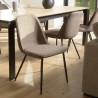 Lot de 2 chaises TOM tissu marron