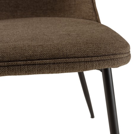 TOM - Set of 2 Brown Fabric Chairs
