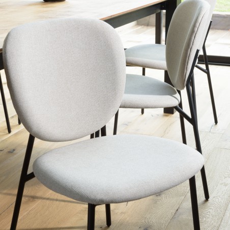 Lot de 2 chaises TOM en tissu écru