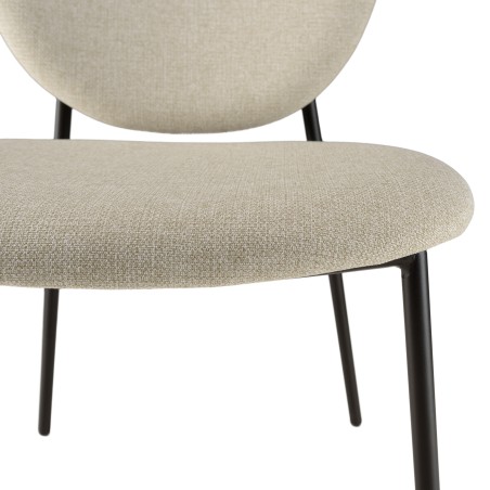 Lot de 2 chaises TOM en tissu écru