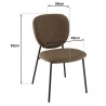 TOM - Set of 2 Brown Fabric Chairs