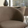 Lot de 2 chaises TOM - Tissu marron et acier noir