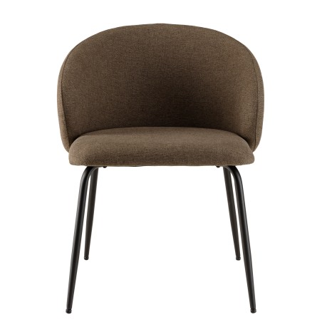 Lot de 2 chaises TOM - Tissu marron et acier noir