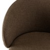 TOM - Set of 2 Brown Fabric Chairs with Black Steel Legs
