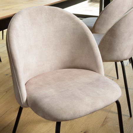 TOM - Set of 2 Beige Velvet Chairs