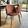 Lot 2 chaises velours acajou dossier arrondi