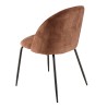 TOM - Set of 2 Mahogany Velvet Chairs with Rounded Backrest and Black Steel Legs
