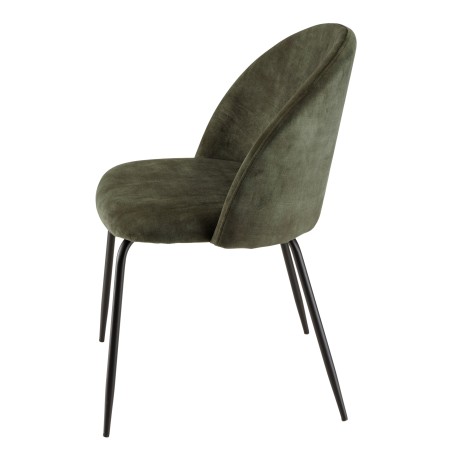 TOM - Set of 2 Pine Green Velvet Chairs | Contemporary Refinement
