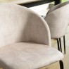 Lot 2 chaises velours beige TOM - Dossier enveloppant - Pieds acier