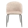 TOM - Set of 2 Beige Velvet Chairs | Steel Legs | Wraparound Backrest