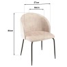 TOM - Set of 2 Beige Velvet Chairs | Steel Legs | Wraparound Backrest