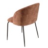 TOM - Set of 2 Mahogany Velvet Chairs | Steel Legs | Wraparound Backrest