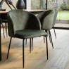 Lot de 2 chaises velours vert sapin TOM