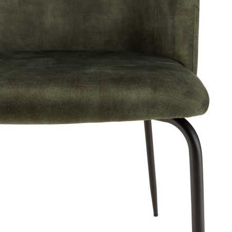Lot de 2 chaises velours vert sapin TOM