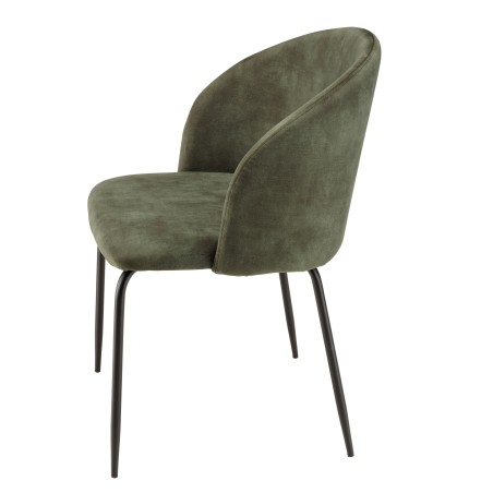Lot de 2 chaises velours vert sapin TOM